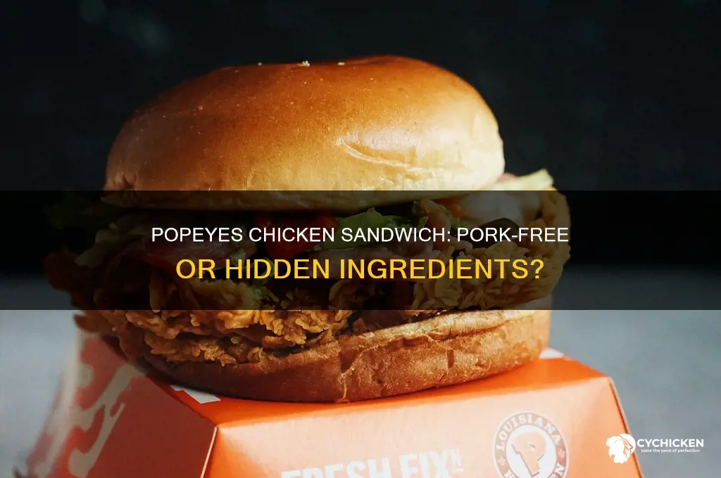 does popeyes chicken sandwich contain pork