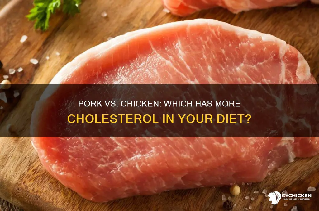 does pork have more cholesterol than chicken