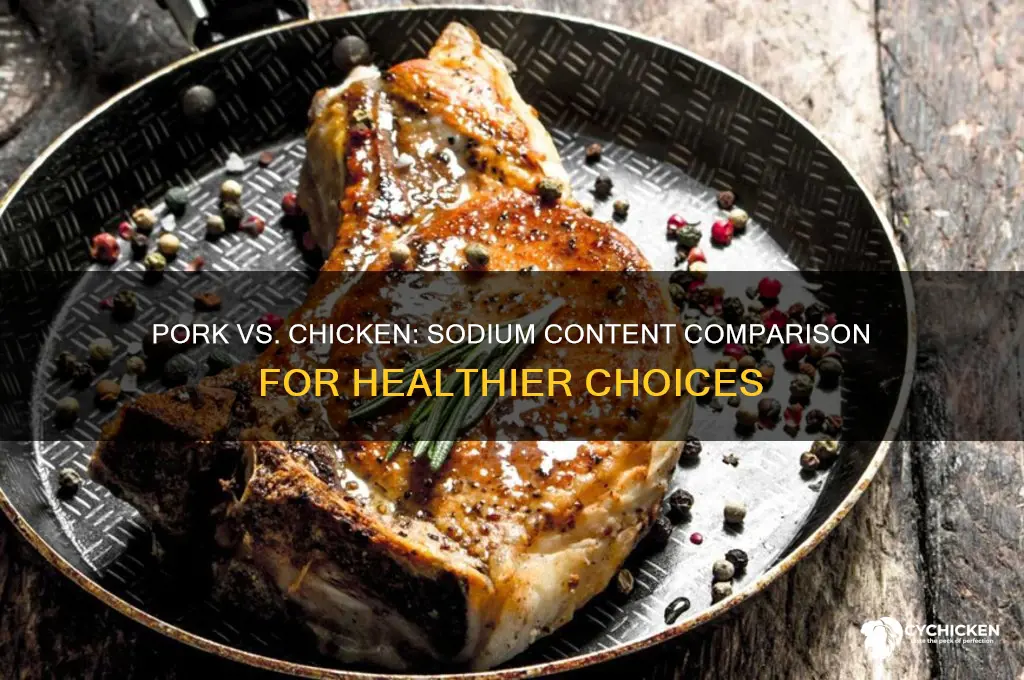 does pork have more sodium than chicken