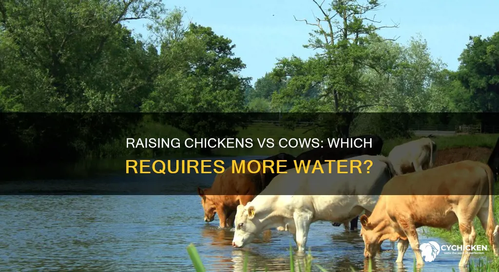 does raising a chicken require more water than cow