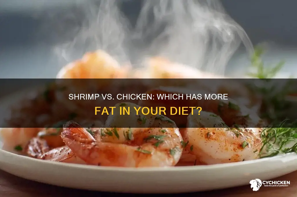 does shrimp have more fat than chicken