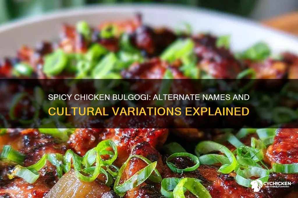 does spicy chicken bulgogi have a different name