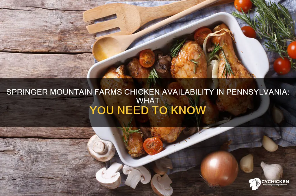 does springer mountain farms sell chicken in pennsylvania