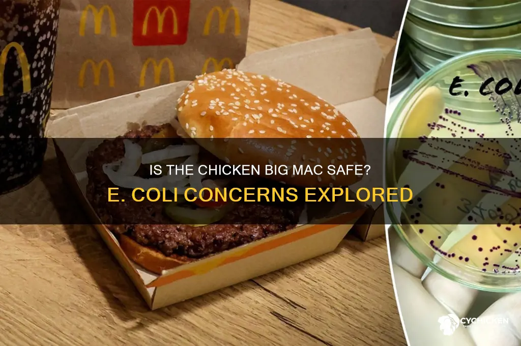 does the chicken big mac have e coli