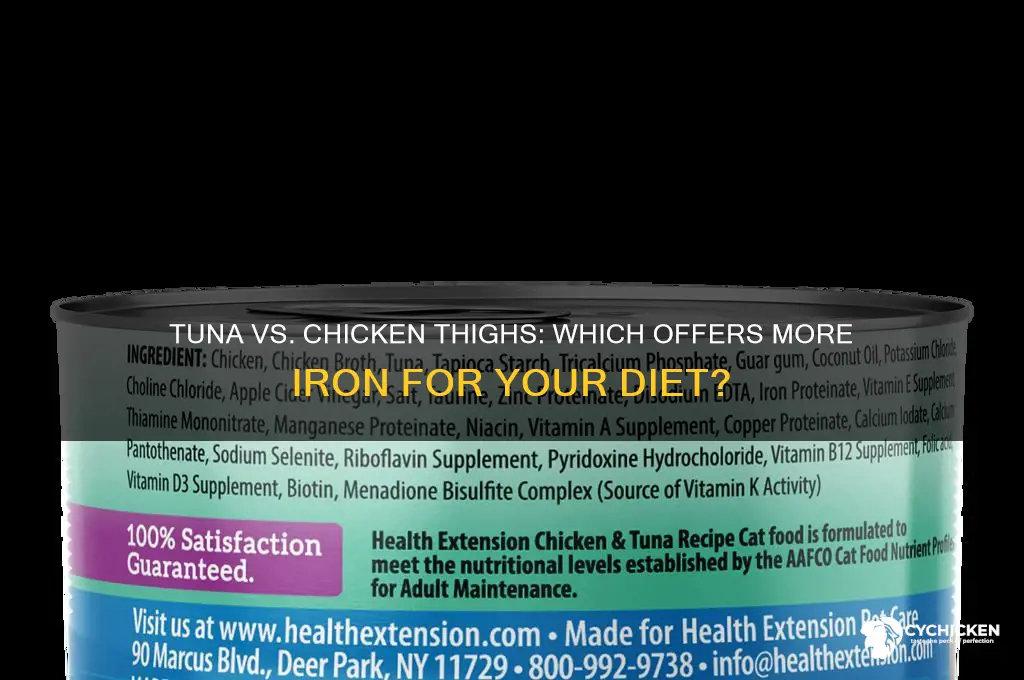 does tuna or chicken thighs have more iron