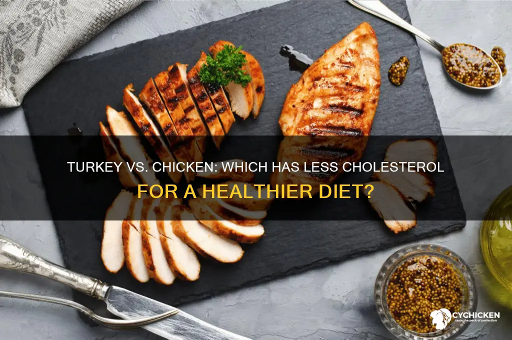 does turkey have less cholesterol than chicken