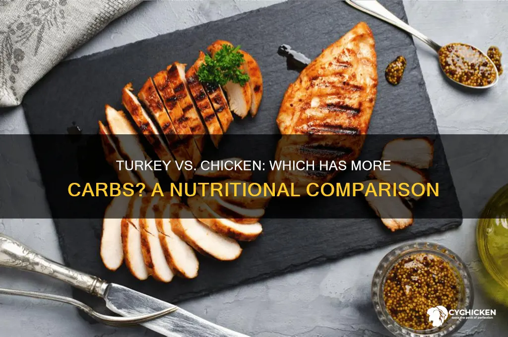 does turkey have more carbs than chicken