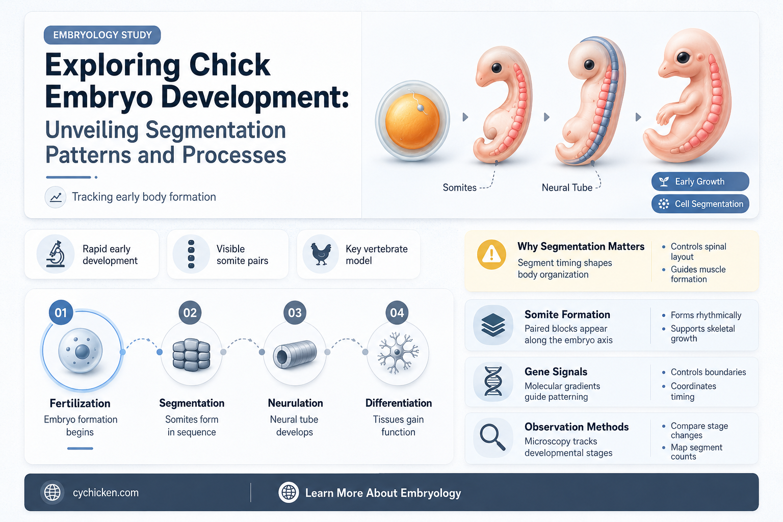 are there any segmentation in chick embryos