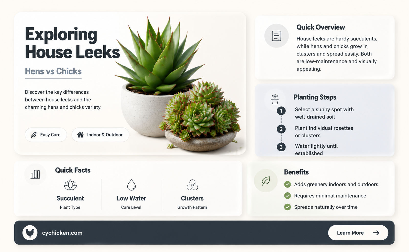 are house leeks the same as hens and chicks