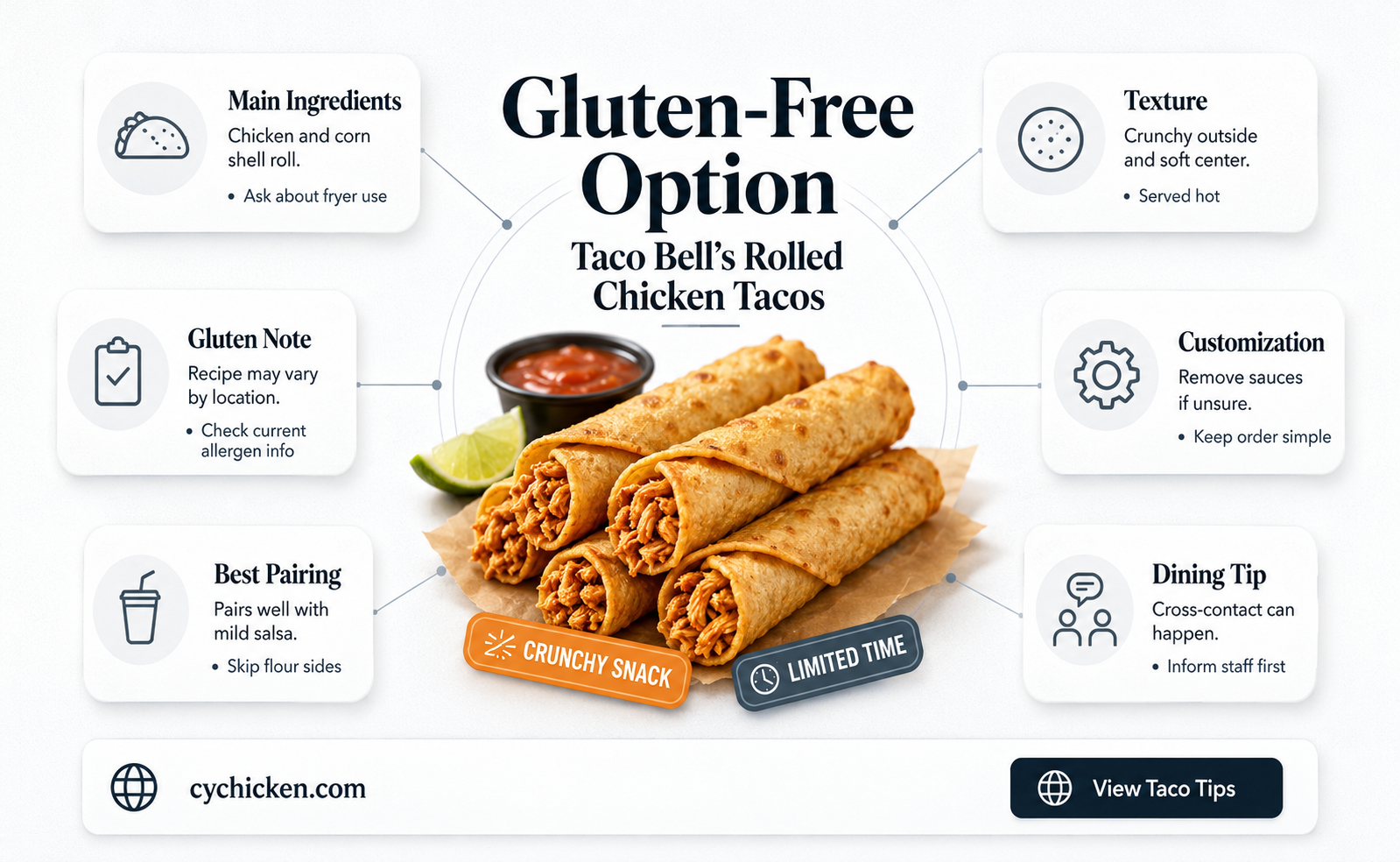 are the rolled chicken tacos at taco bell gluyen free