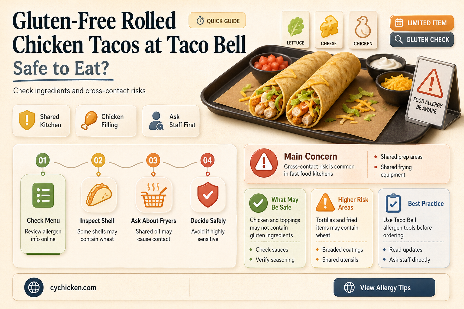 are rolled chicken tacos at taco bell gluten free