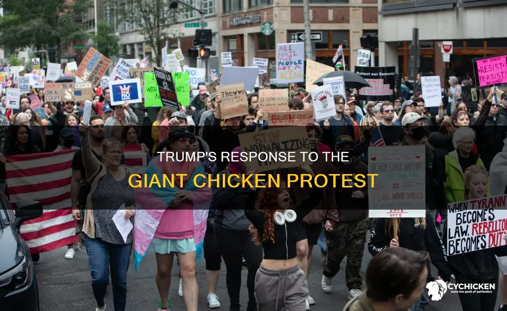 has trump responded to the giant chicken by the whitehouse