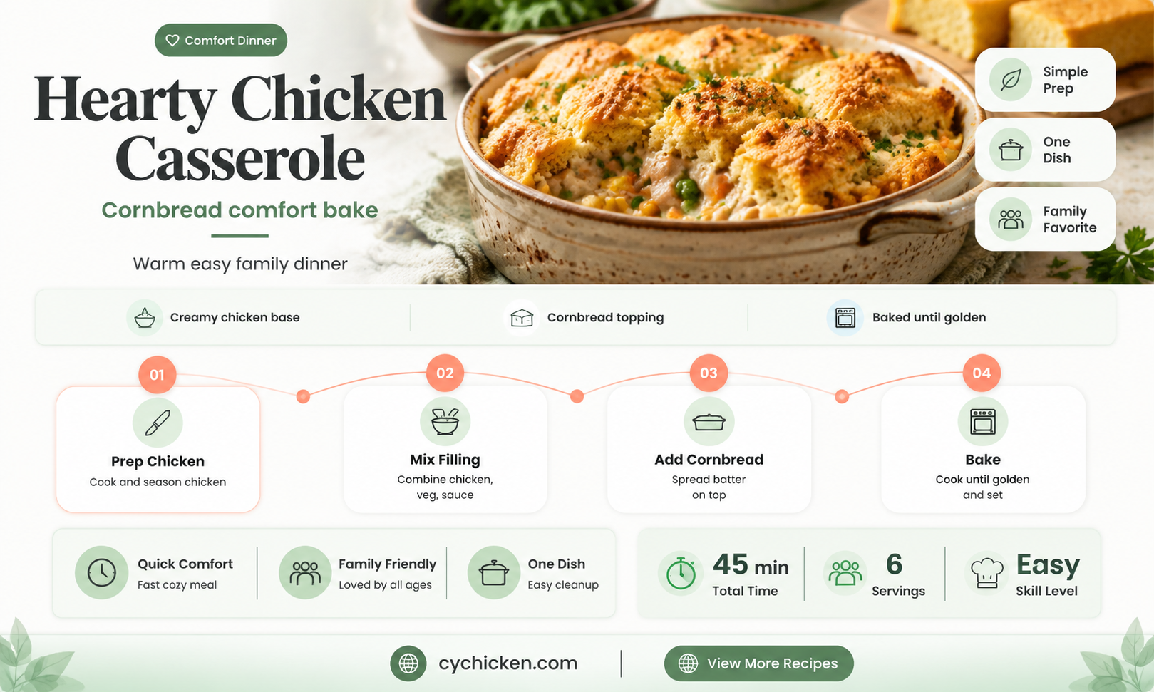 are you coming dinner chicken casserole cornbread
