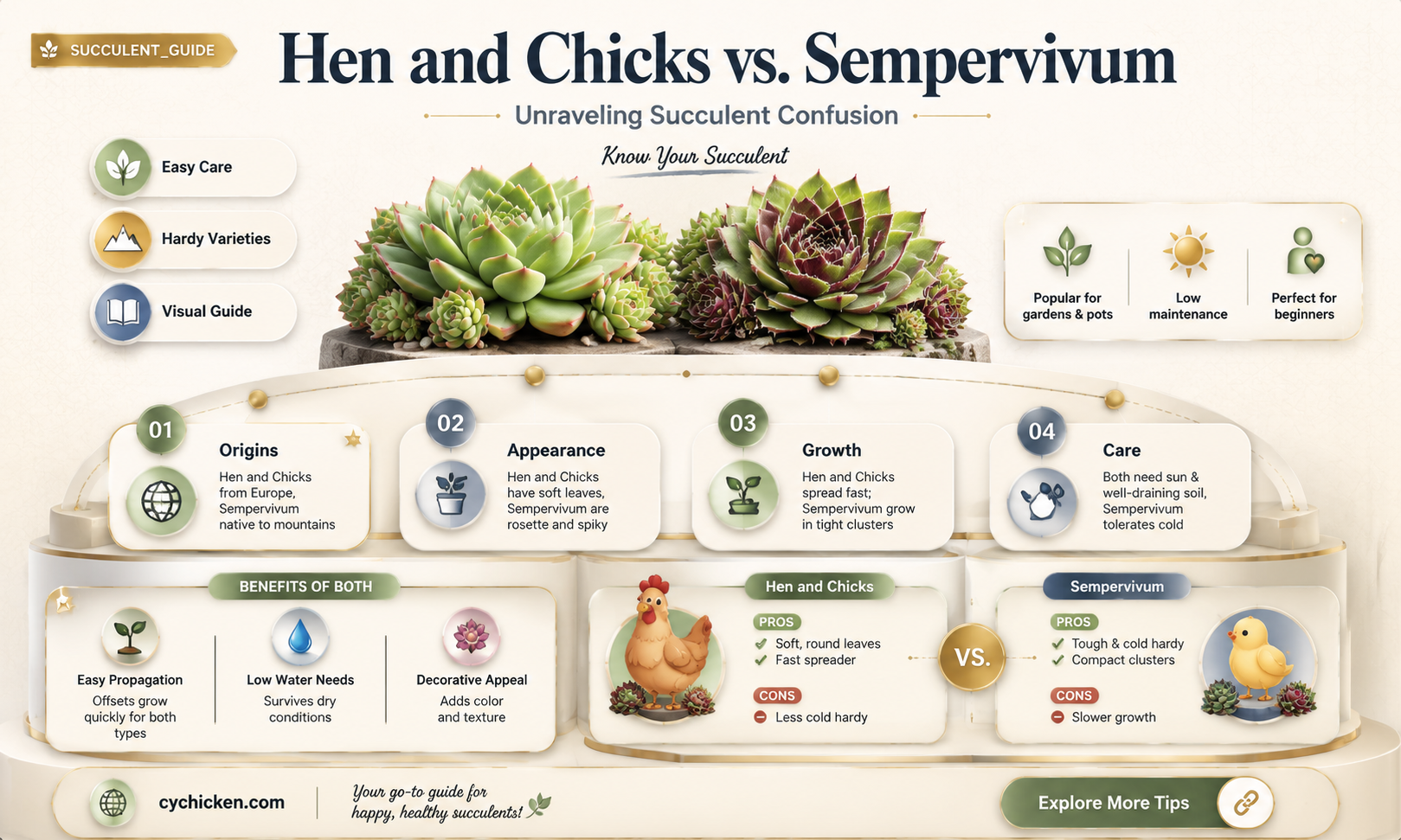are hen and chicks and sempervium the same