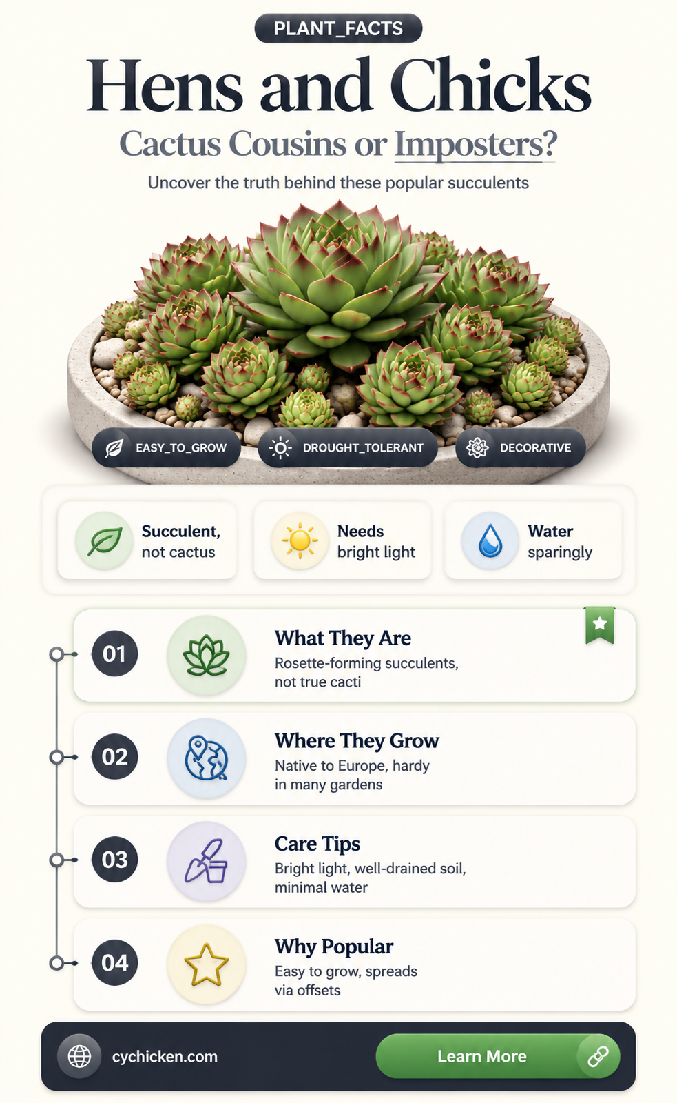 are hens and chicks part of the cactus family