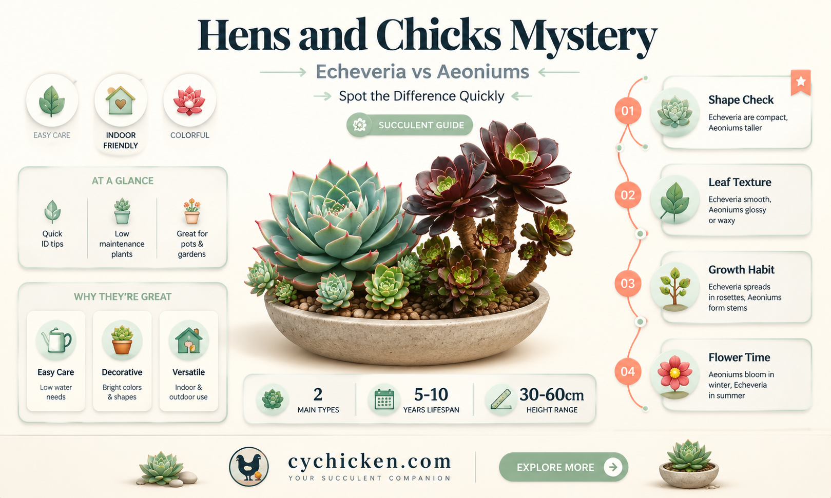 are hens and chicks echeveria or aeoniums