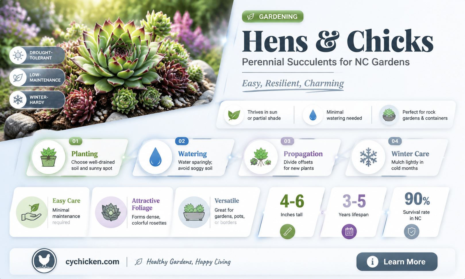 are hens and chicks perennials in north carolina