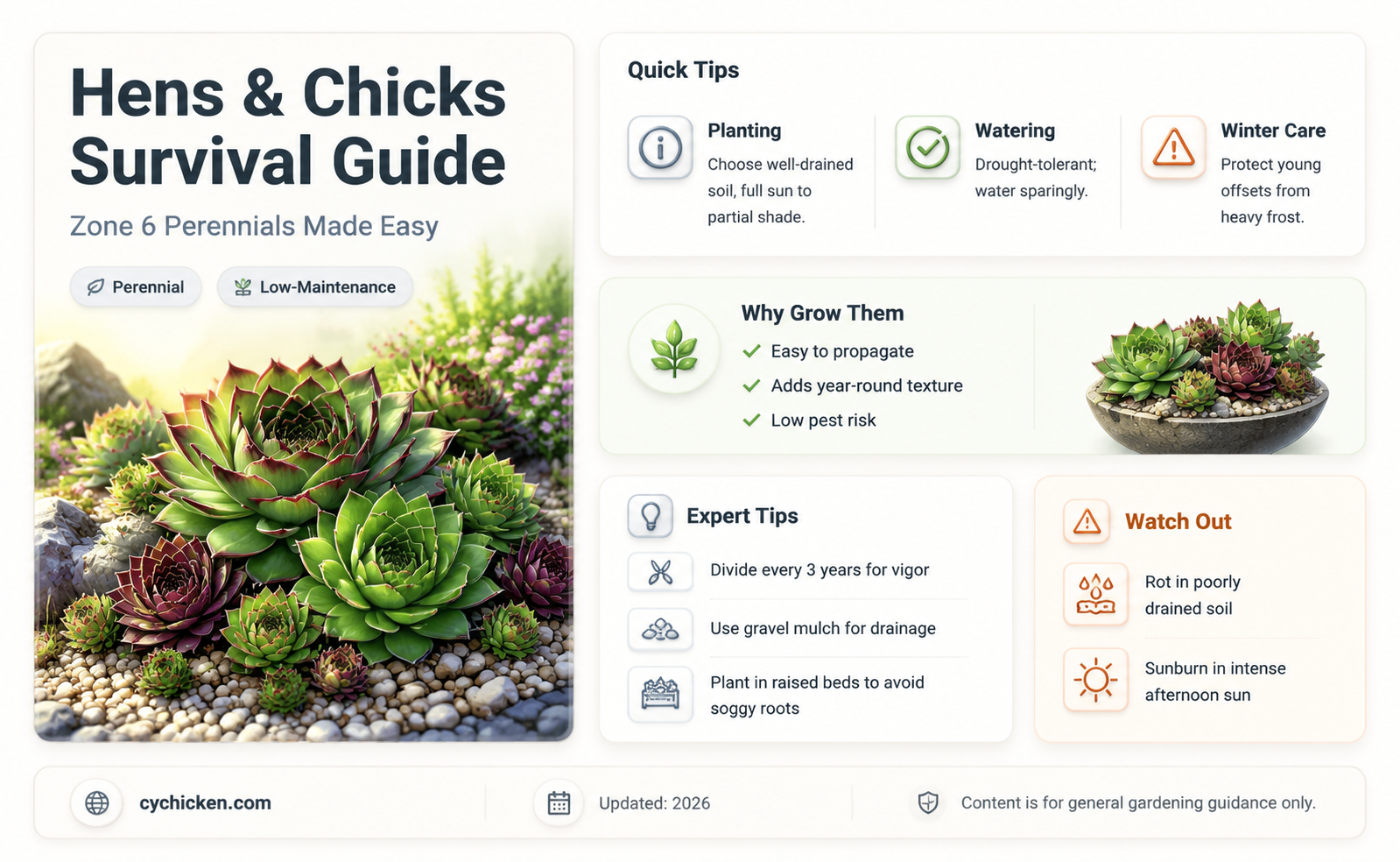 are hens and chicks perennial in zone 6