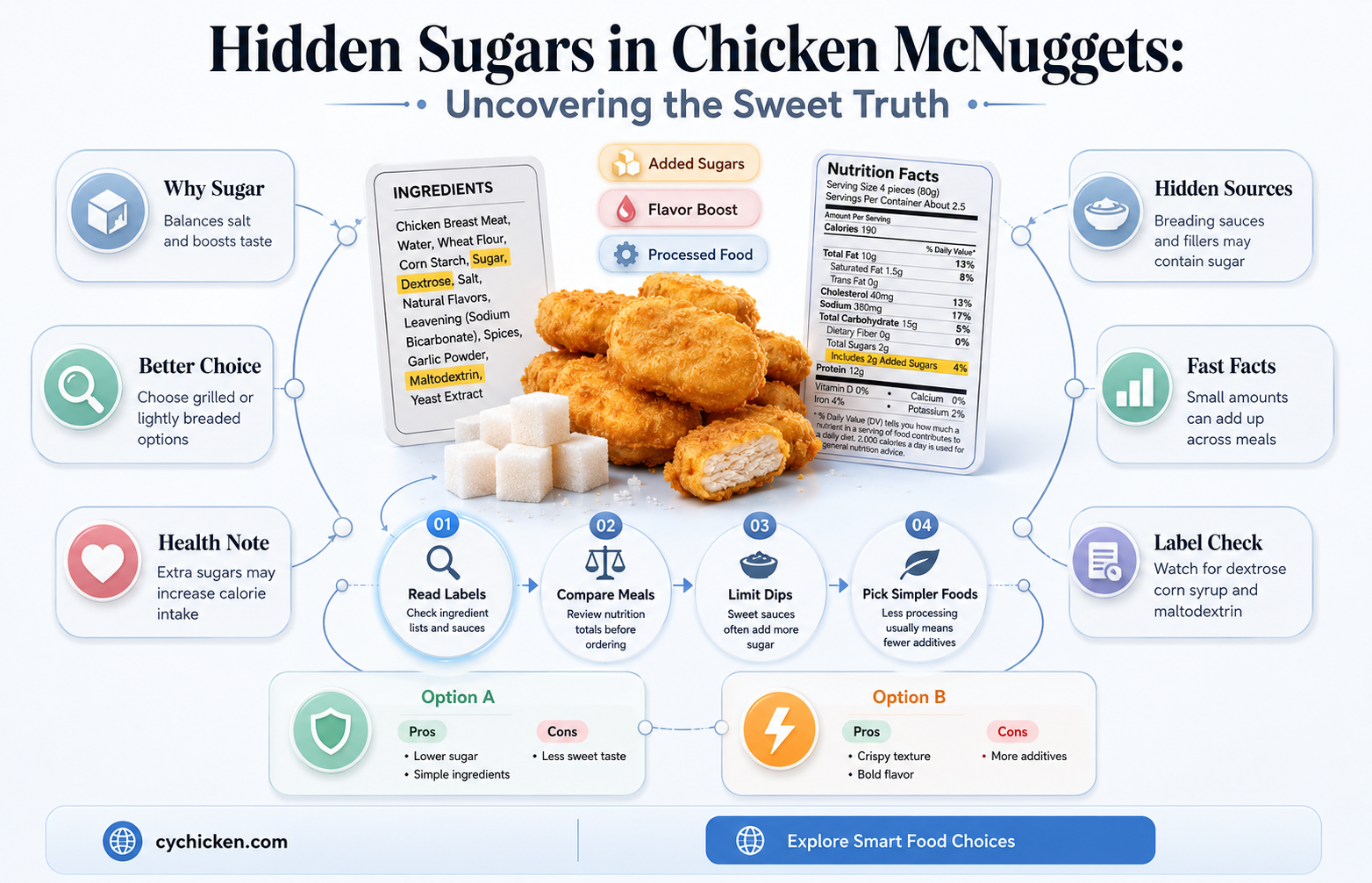 are there added sugars in chicken mcnuggets