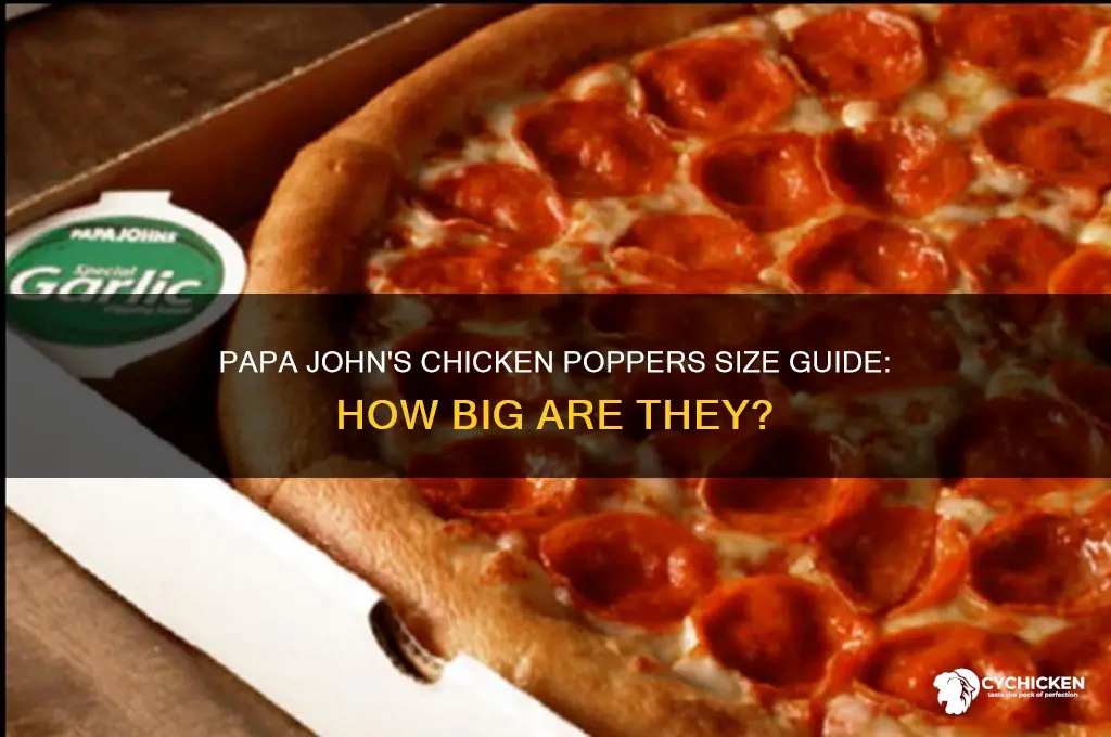 how big are papa johns chicken poppers