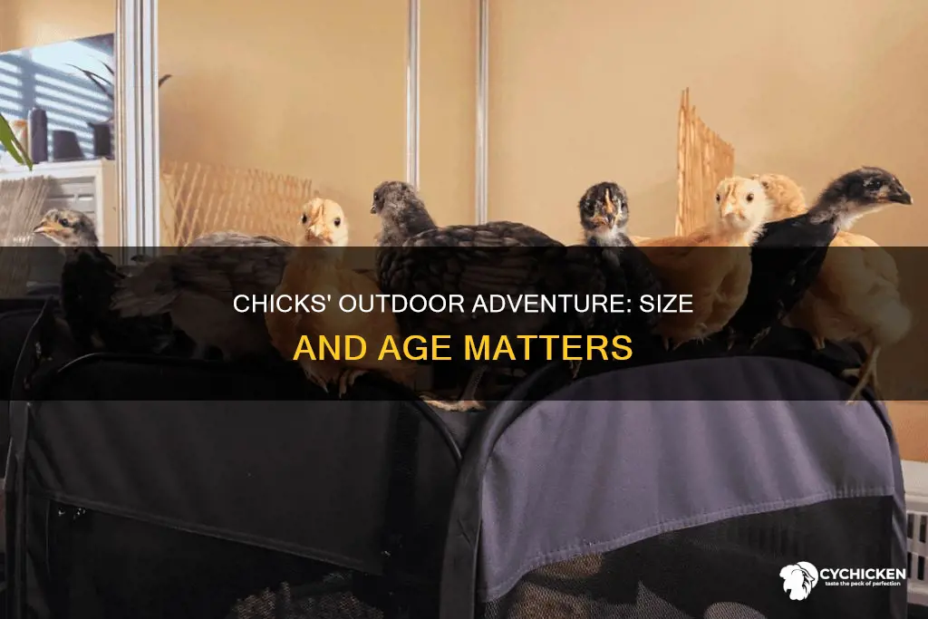 how big do chicks have to be to go outside