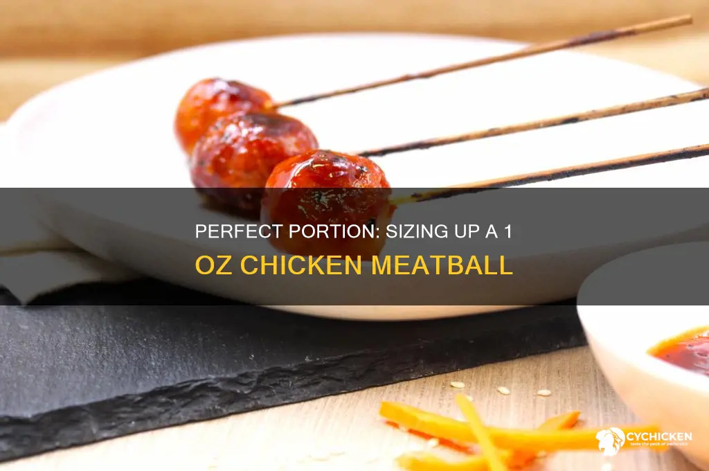 how big is a 1 oz chicken meatball