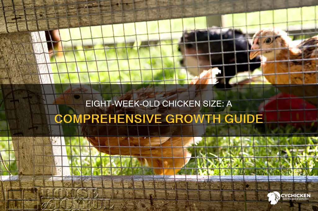 how big is a 8 week old chicken
