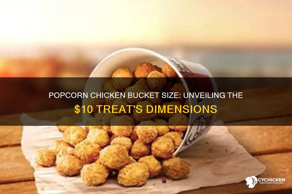 how big is the $10 popcorn chicken bucket