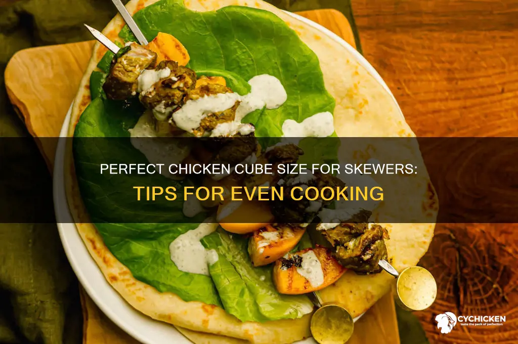 how bog should chicken cube be for skewers
