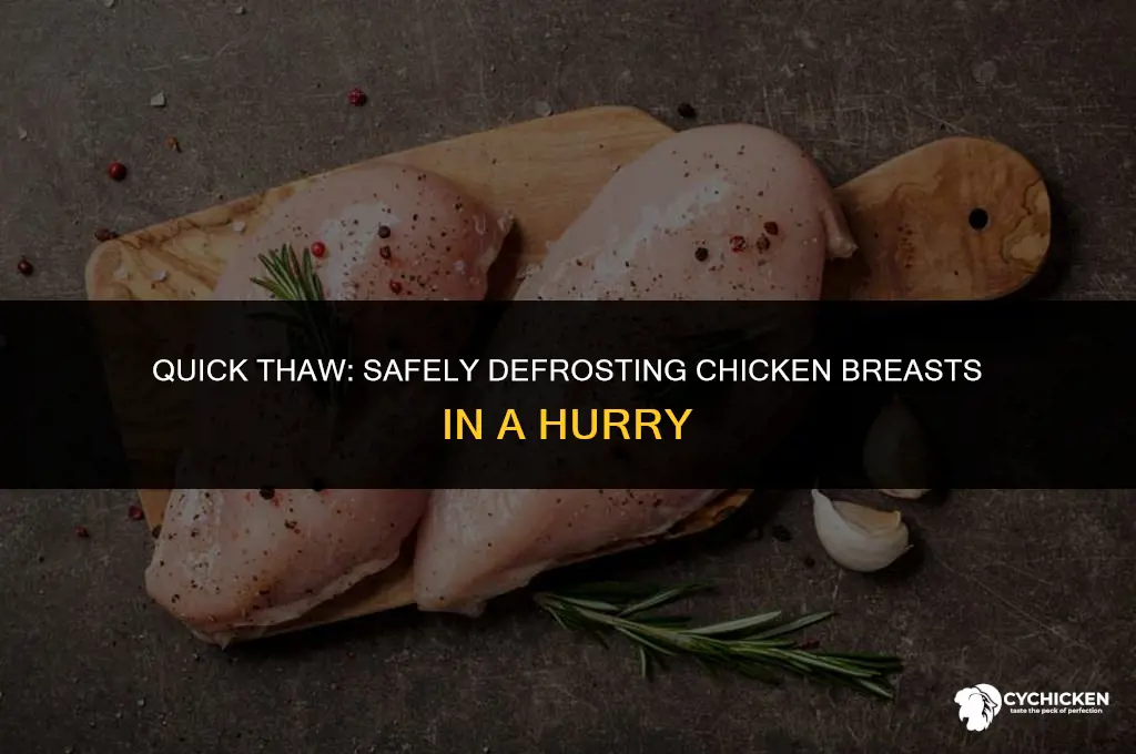 how can i defrost frozen chicken breasts quickly