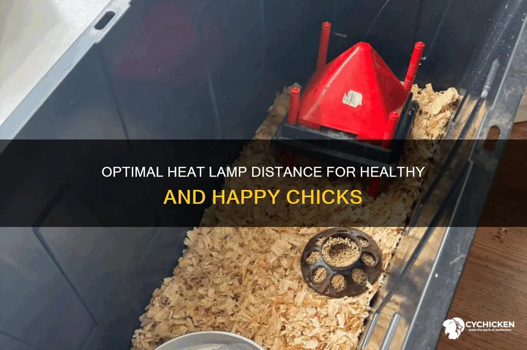 how close should heat lamp be to chicks