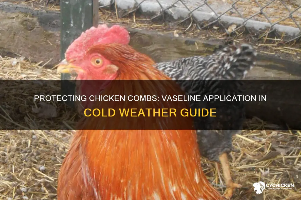 how cold before putting vaseline on chicken combs
