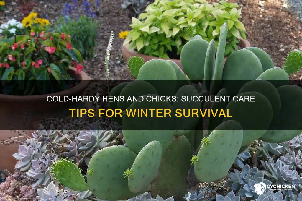 how cold hens and chick succulent stand
