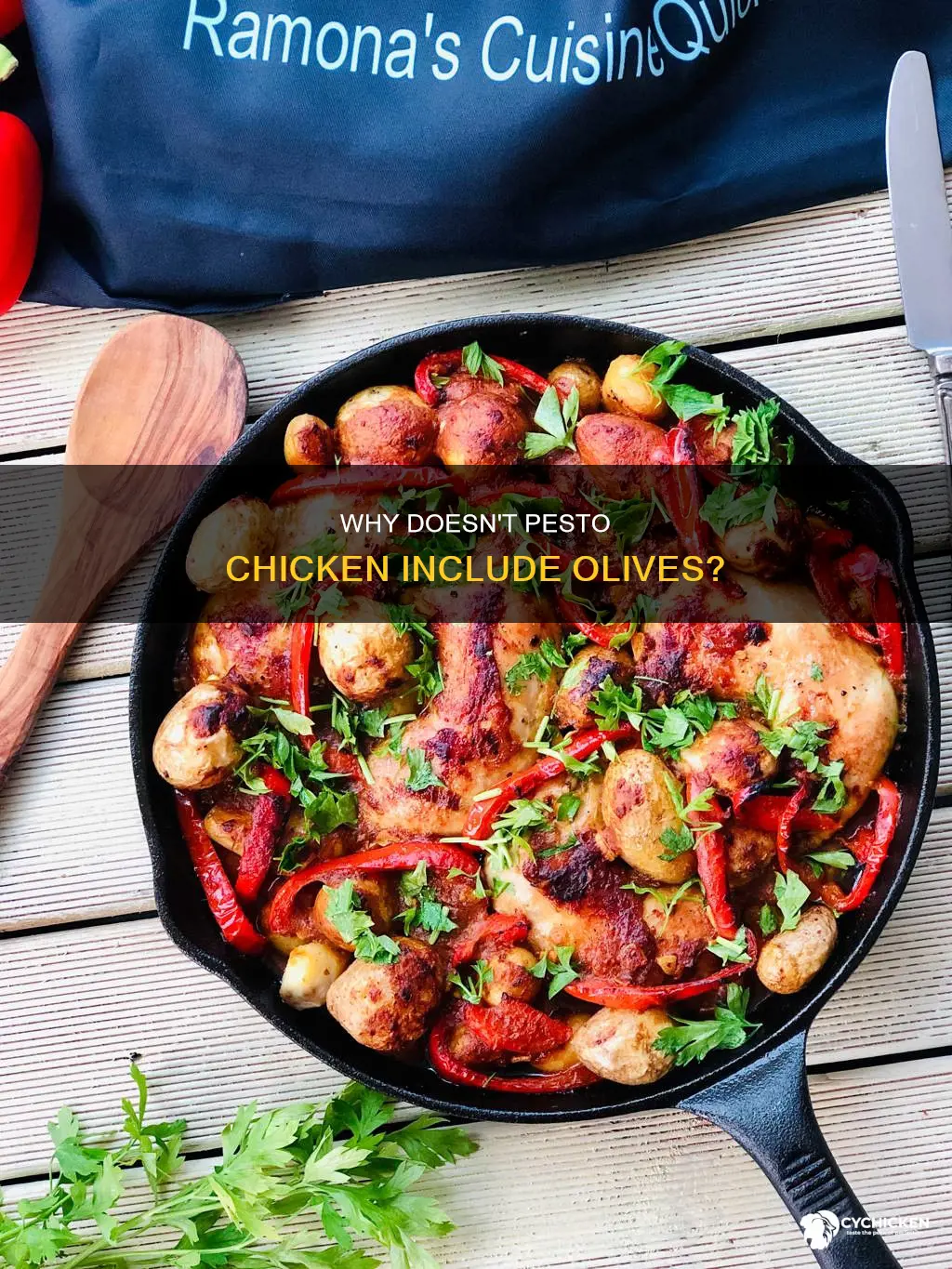 how come pesto chicken doesnt have olives in it