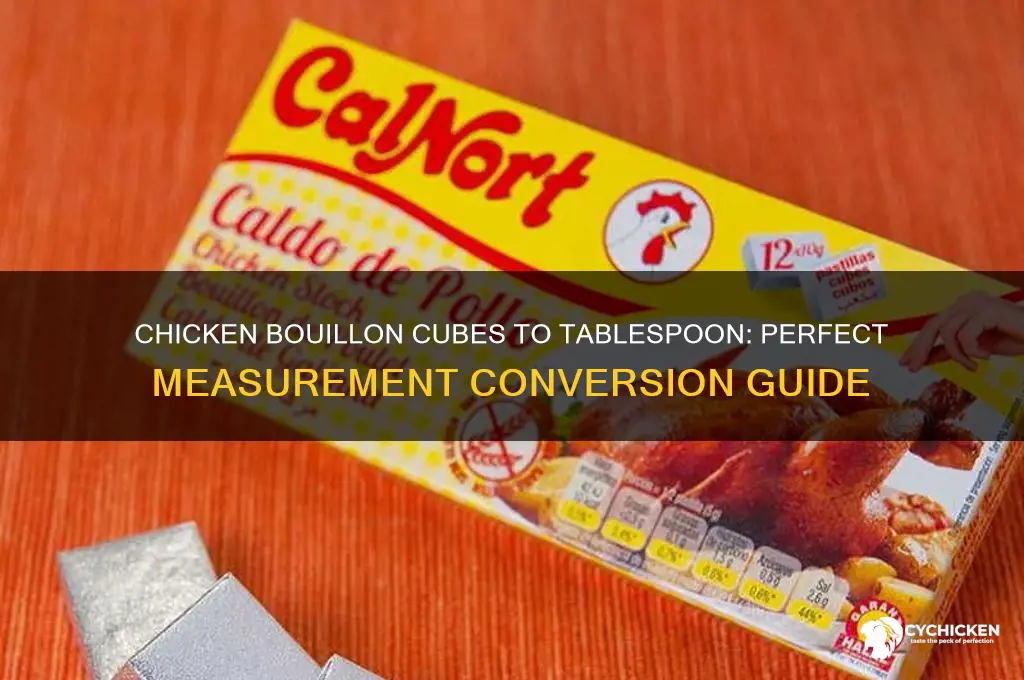 how cubes of chicken bouillon equals one tablespoon
