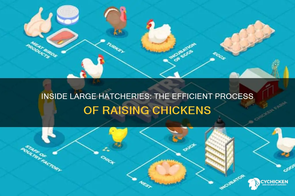 how do chicken in large hatcheries work