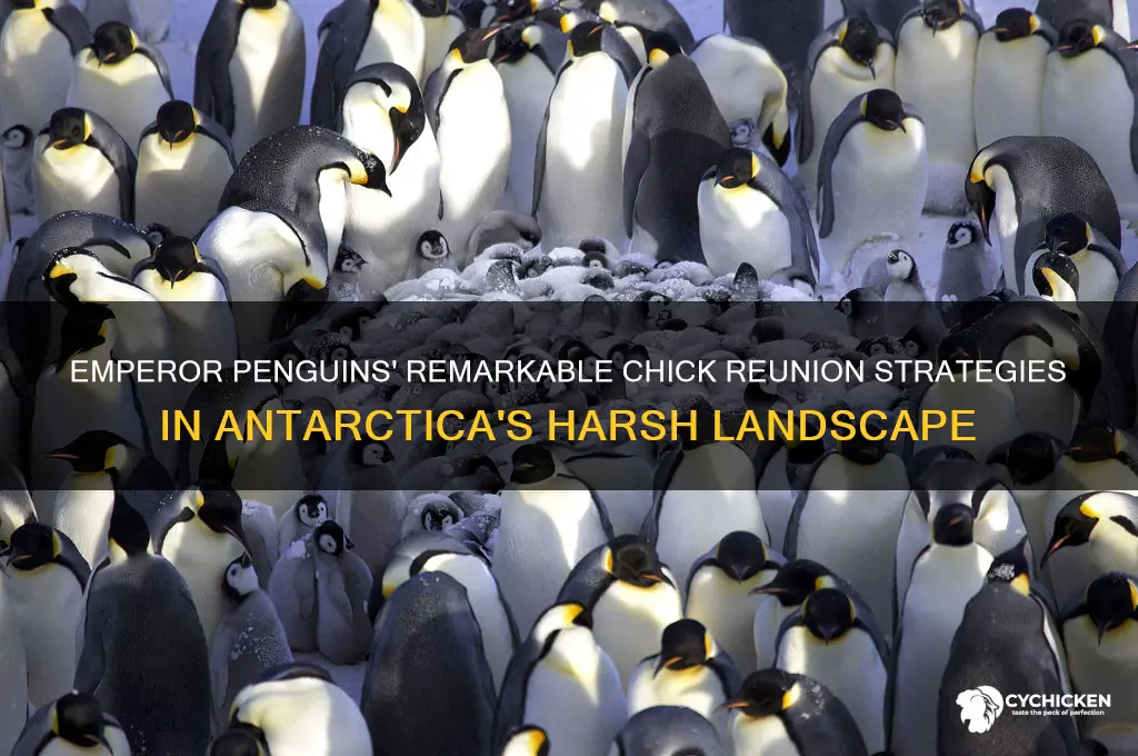 how do emperor penguins find their chicks
