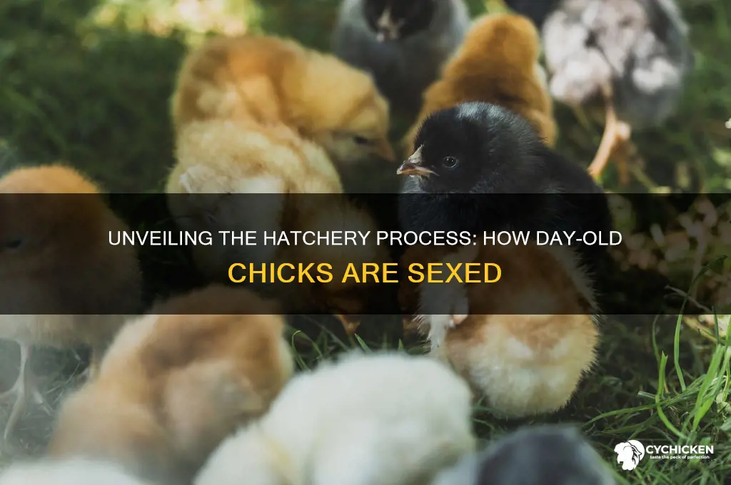 how do hatcheries sex day old chicks