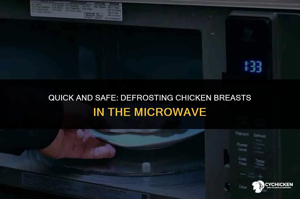 how do i defrost frozen chicken breast in the microwave
