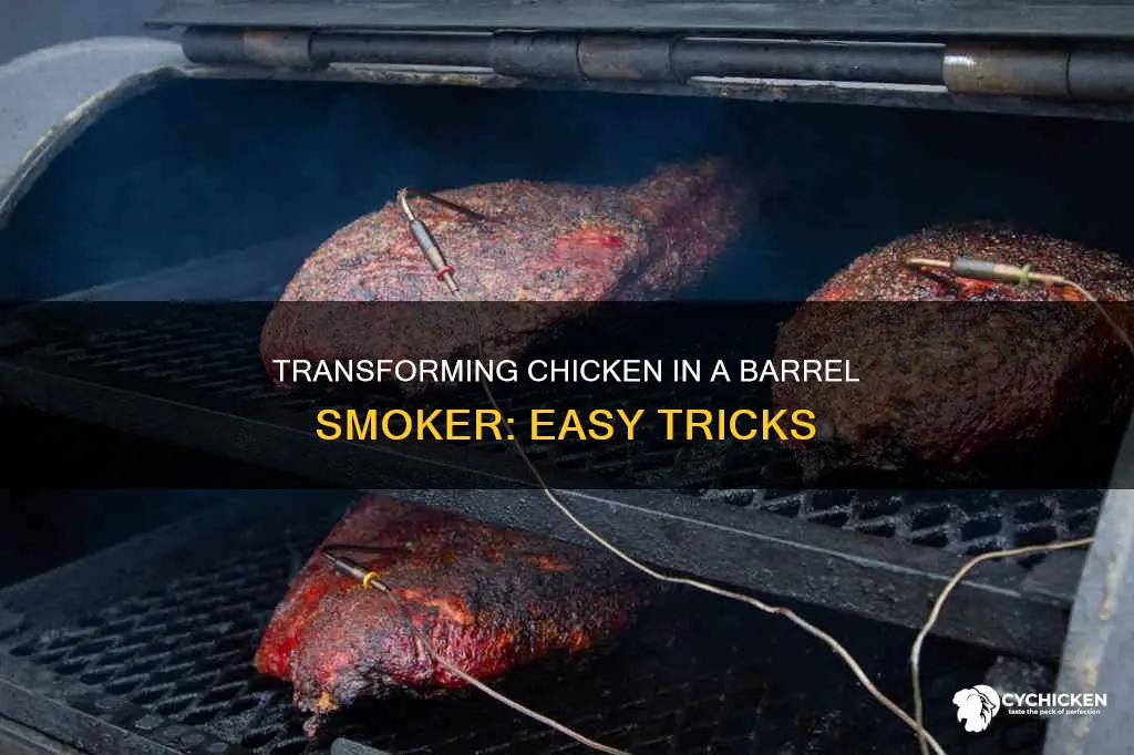 how do i hange rhe chicken in barrel snoker