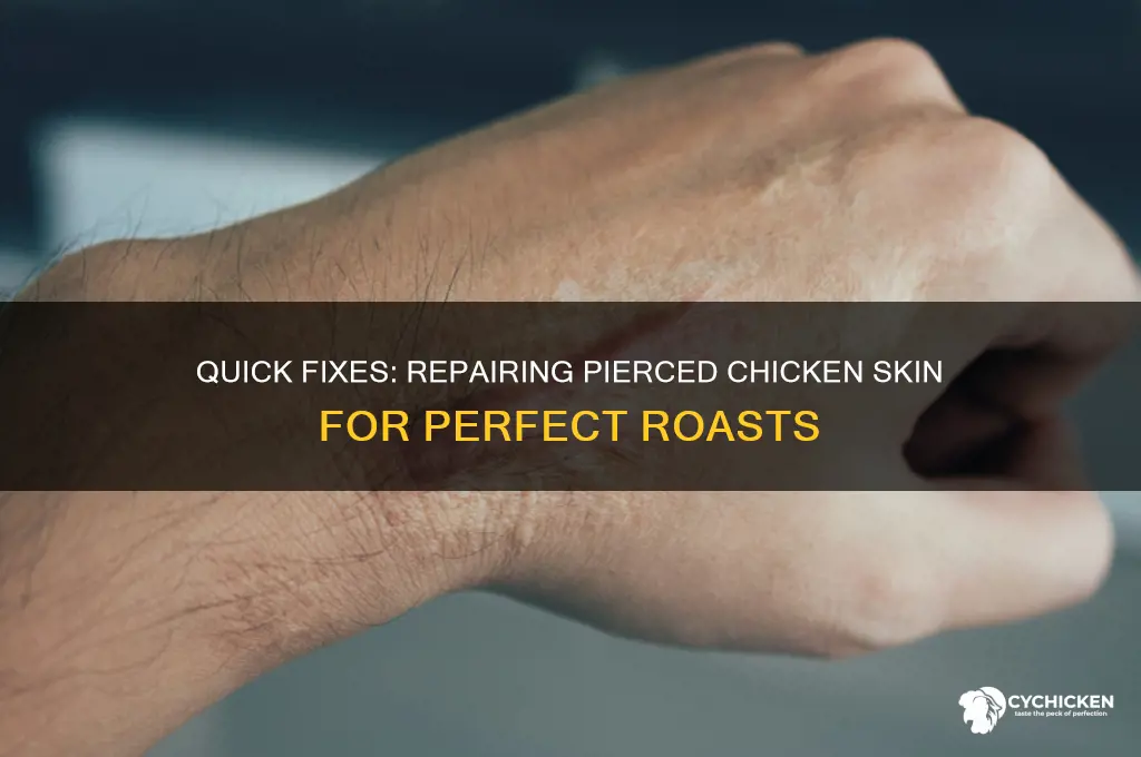 how do i repair pierced skin of chicken