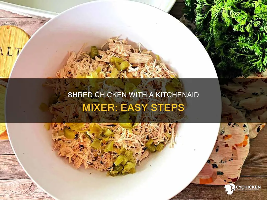 how do i shred chicken with my kitchenaid mixer