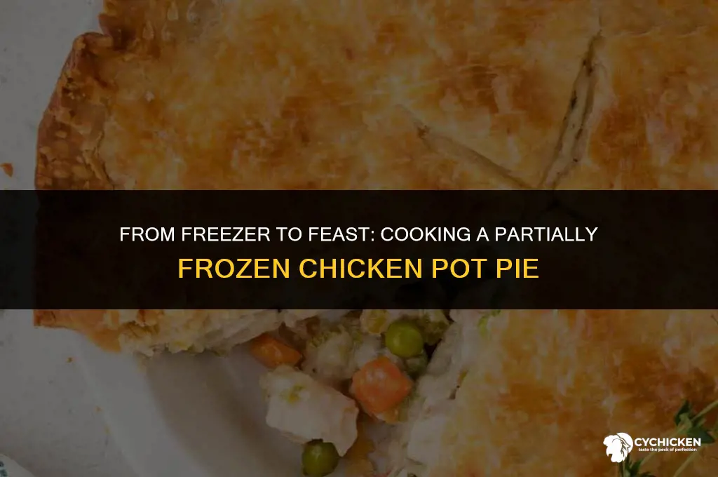how do icook a partially frozen homemade chicken pot pie