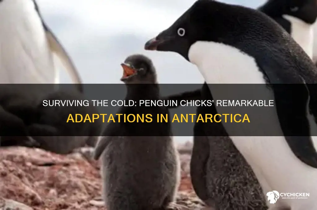 how do penguin chicks survive in antarctica