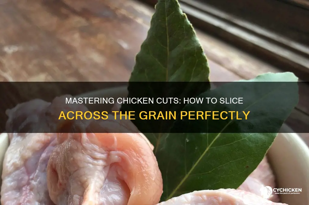 how do you cut chicken across the grain