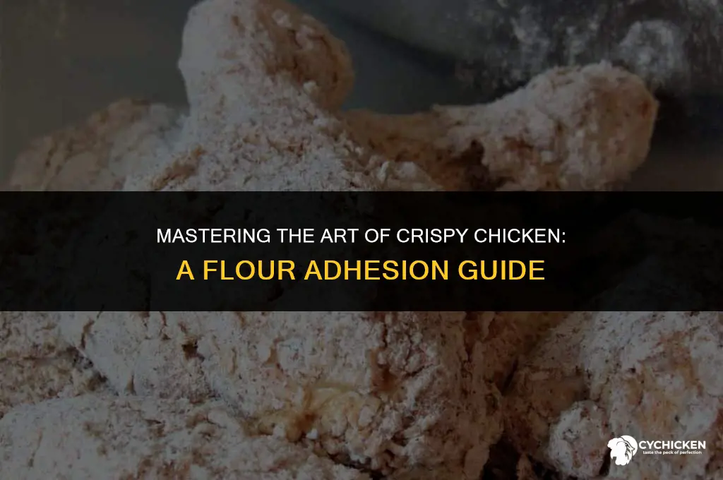 how do you get flour to stick to chicken
