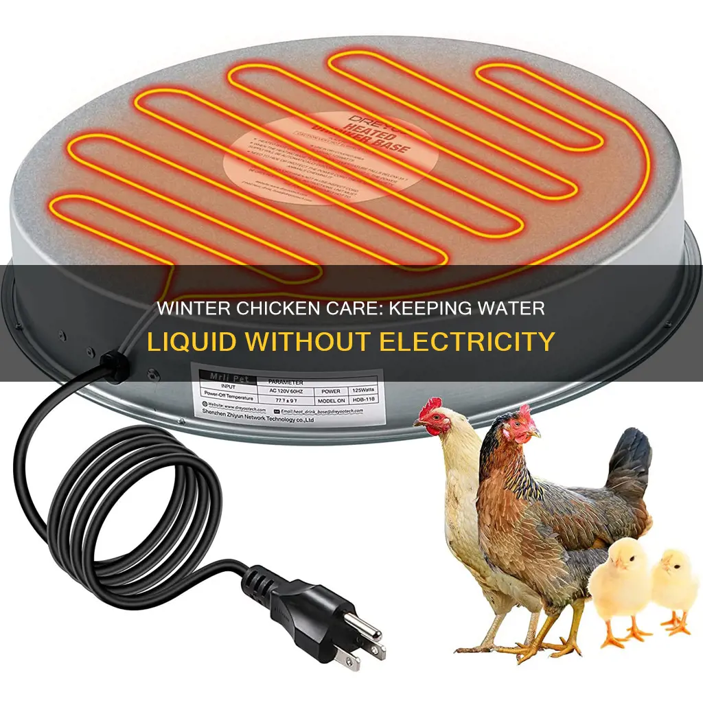 how do you keep chicken water from freezing without electricity