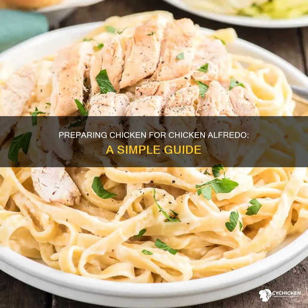 how do you prepare the chicken for chicken alfredo
