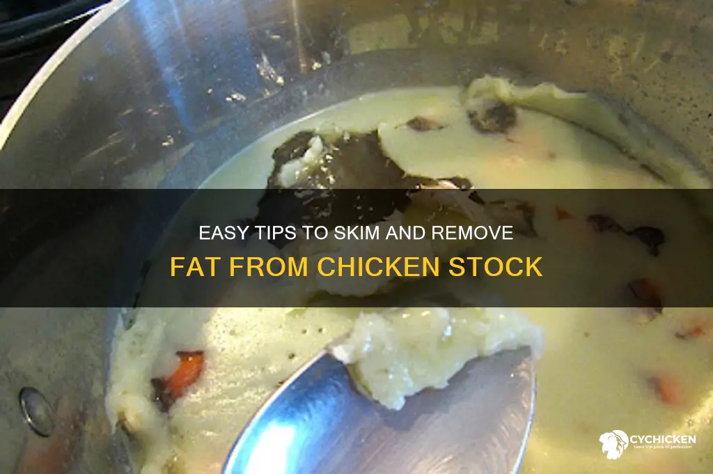 how do you remove fat from chicken stock