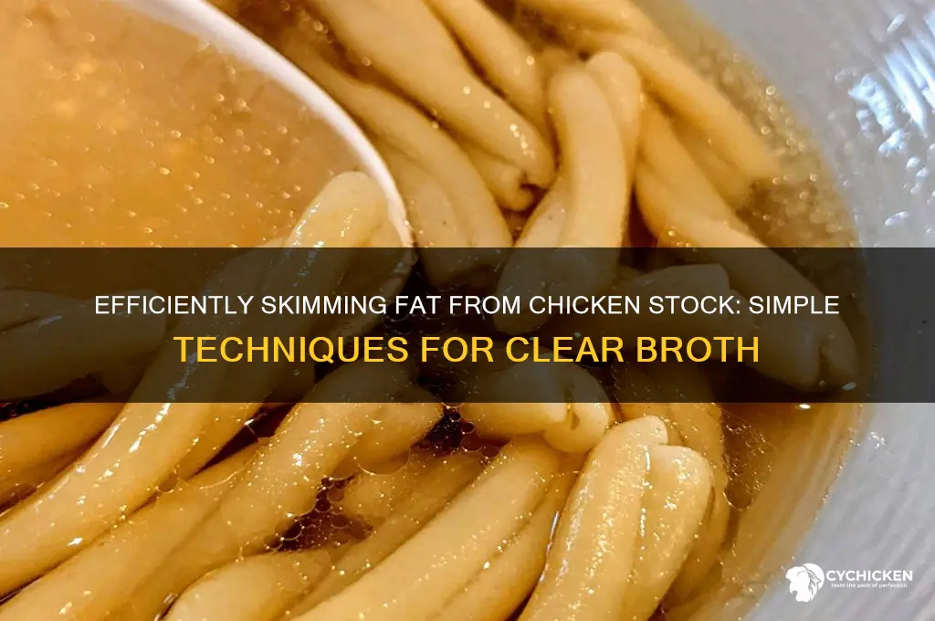 how do you skim fat off chicken stock
